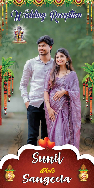 thumbnail Wedding Reception PSD Template Sunil Weds Sangeeta